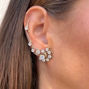 NEW!!! LUNA ear climbers two way  with CZ diamonds - 14K Gold